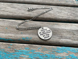 Inspirational Quote Necklace: "coffee in one hand confidence in the other"
