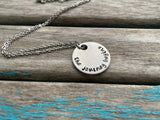 Inspirational Quote Necklace: "the journey begins"