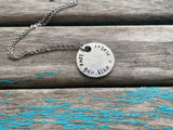 Inspirational Quote Necklace: "love you like a sister" -textured pendant