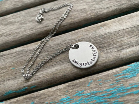 Inspirational Quote Necklace: "congratulations"