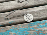 Inspirational Quote Necklace: "stop petting my peeves"- textured pendant