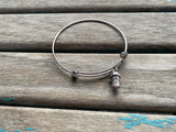 SALE- Adjustable Coffee Cup Charm Bangle Bracelet