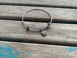 SALE- Adjustable Charm Bangle Bracelet: ABC Block Charm