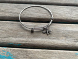 SALE Bug Charm Bangle Bracelet - Adjustable Jewelry