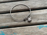 SALE- Teapot Charm Bangle Bracelet - Adjustable Jewelry