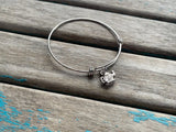 SALE- Teapot Charm Bangle Bracelet - Adjustable Jewelry