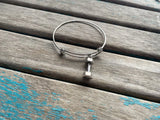 SALE - Barbell Charm Bangle Bracelet - Adjustable Weightlifting Jewelry