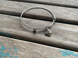 Crab Charm Bangle Bracelet - Adjustable