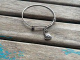 SALE- Adjustable Bangle Bracelet with Purse Charm
