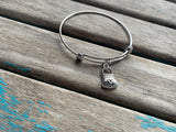 SALE- Adjustable Bangle Bracelet with Purse Charm