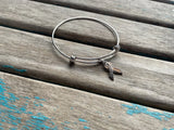 Fighter Ribbon Bangle Bracelet: Adjustable Charm