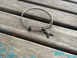 Fighter Ribbon Bangle Bracelet: Adjustable Charm