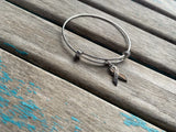 Fighter Ribbon Bangle Bracelet: Adjustable Charm