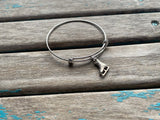 SALE- Ice Skate Charm Bangle Bracelet