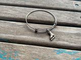 SALE- Ice Skate Charm Bangle Bracelet