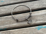 SALE- Crown Charm Bangle Bracelet