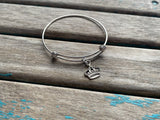 SALE- Crown Charm Bangle Bracelet