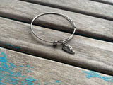 Shoe Charm Bangle Bracelet - Adjustable Jewelry