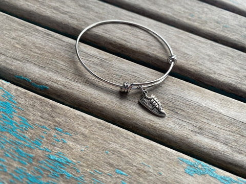 Shoe Charm Bangle Bracelet - Adjustable Jewelry