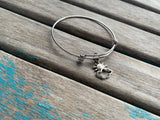 SALE - Weather Charm Bangle Bracelet: Adjustable Sun & Cloud Jewelry