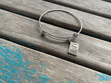 SALE- Cookbook Charm Bangle Bracelet - Adjustable Jewelry