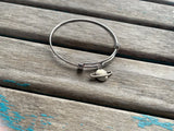 SALE - Planet Charm Bangle Bracelet - Adjustable Celestial Jewelry