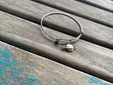 SALE - Planet Charm Bangle Bracelet - Adjustable Celestial Jewelry