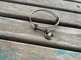 SALE- Crab Charm Bangle Bracelet - Adjustable