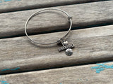 SALE- Basketball Charm Bangle Bracelet - Adjustable Bracelet