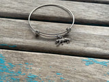 SALE- Tiger Charm Bangle Bracelet - Adjustable Bracelet