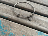 SALE- Seashell Charm Bangle Bracelet - Adjustable