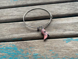SALE- Pink Boot Charm Bangle Bracelet - Adjustable Bracelet