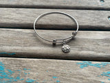 SALE- Soccer Charm Bangle Bracelet - Adjustable Bracelet