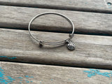 SALE- Basketball Charm Bangle Bracelet - Adjustable Bracelet
