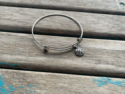 SALE- Basketball Charm Bangle Bracelet - Adjustable Bracelet