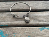 SALE- Laugh Often Charm Bangle Bracelet - Adjustable Bracelet