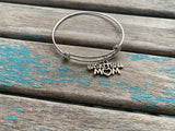 SALE- Basketball Mom Charm Bangle Bracelet - Adjustable Bracelet