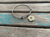 SALE- Soccer Charm Bangle Bracelet - Adjustable Bracelet