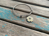 SALE- Soccer Charm Bangle Bracelet - Adjustable Bracelet