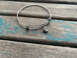 SALE- Paw Charm Bangle Bracelet - Adjustable Bracelet
