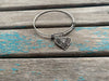 SALE- Butterfly Heart Charm Bangle Bracelet - Adjustable Bracelet