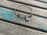 SALE- Bunny Charm Bangle Bracelet - Adjustable