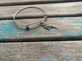 SALE- Bird Charm Bangle Bracelet - Adjustable Bracelet