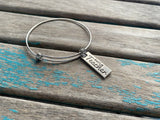 SALE- Teacher Charm Bangle Bracelet - Adjustable Bracelet