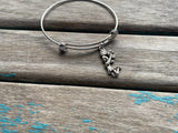 SALE- Cheer Charm Bangle Bracelet - Adjustable