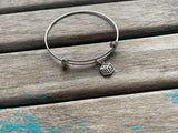 SALE- Adjustable Charm Bangle Bracelet: ABC Block Charm