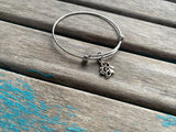 Teddy Bear Charm Bangle Bracelet - Adjustable