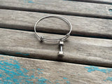 SALE - Barbell Charm Bangle Bracelet - Adjustable Weightlifting Jewelry
