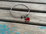 Apple Charm Bangle Bracelet - Adjustable Jewelry