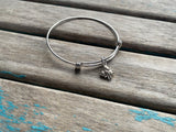 Crab Charm Bangle Bracelet - Adjustable